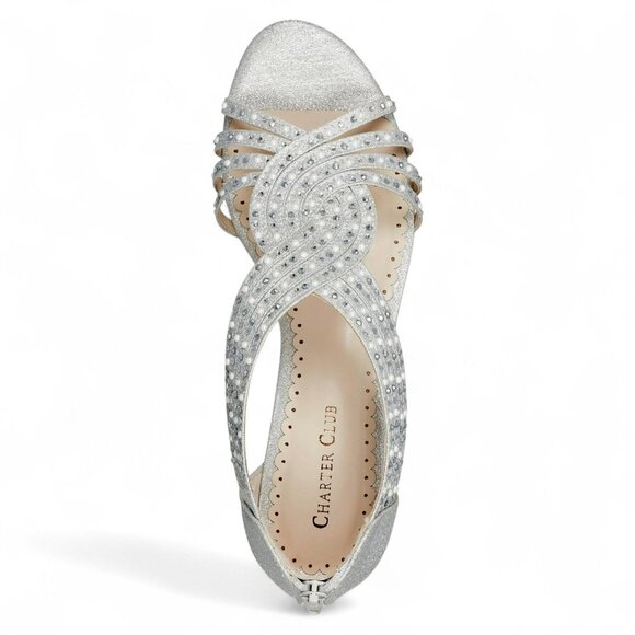 Charter Club Womens Faux Leather Open Toe Wedge Sandals - Picture 2 of 3